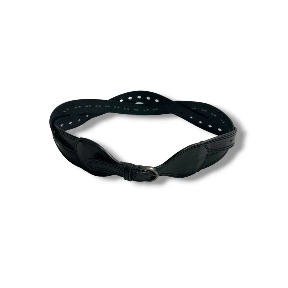 Steven by Steve Madden Belt Womens S/M Black Studded Cutout Waist